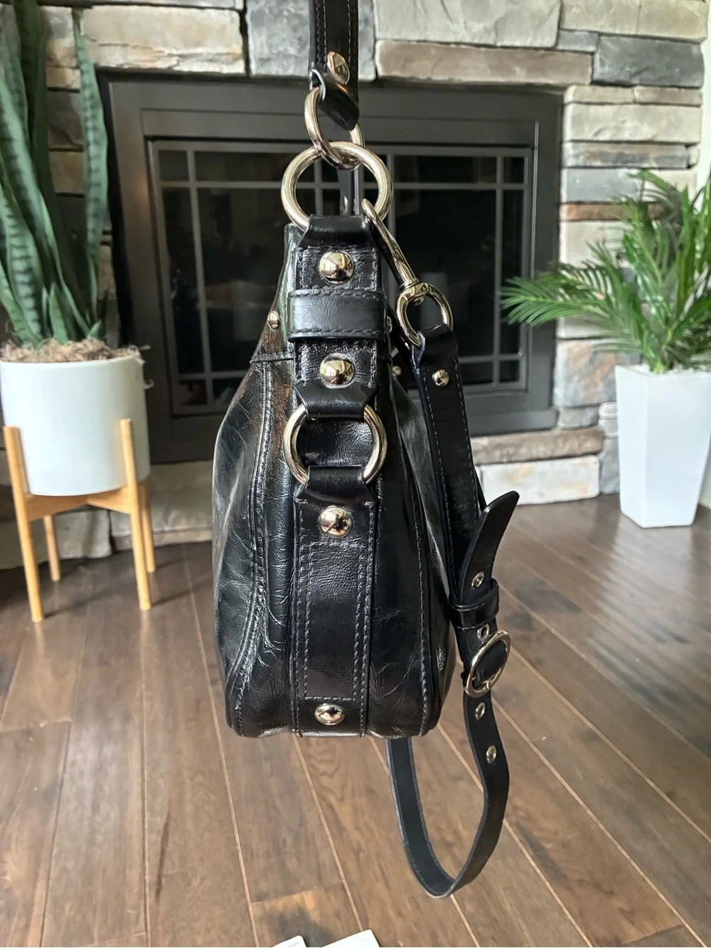 Coach Zoe Crinkle Patent Leather Convertible Hobo Bag, 15478, Y2K